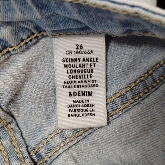 H&M &Denim Light Blue Skinny Ankle Jeggings Jeans Size 26 - Picture 6 of 7